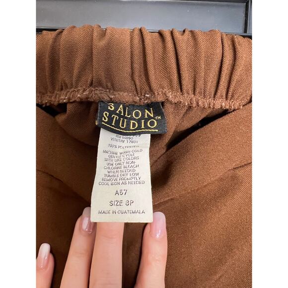 Salon Studio Pull On Vintage Pants ~ Sz 8P ~ Brown~ High Rise ~ - Picture 8 of 9
